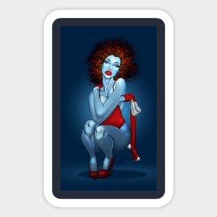 Blue woman Sticker